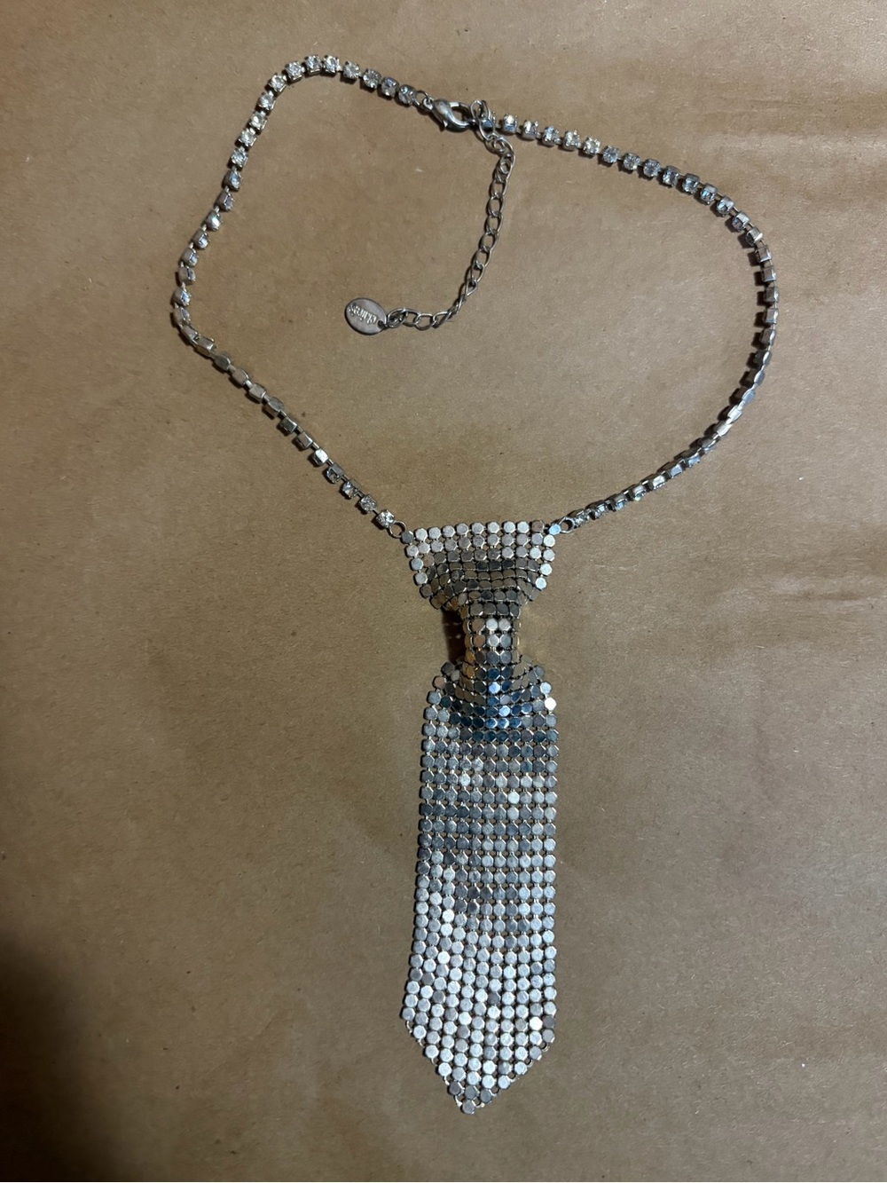 Y2K Rhinestone Necktie Necklace Claire’s
